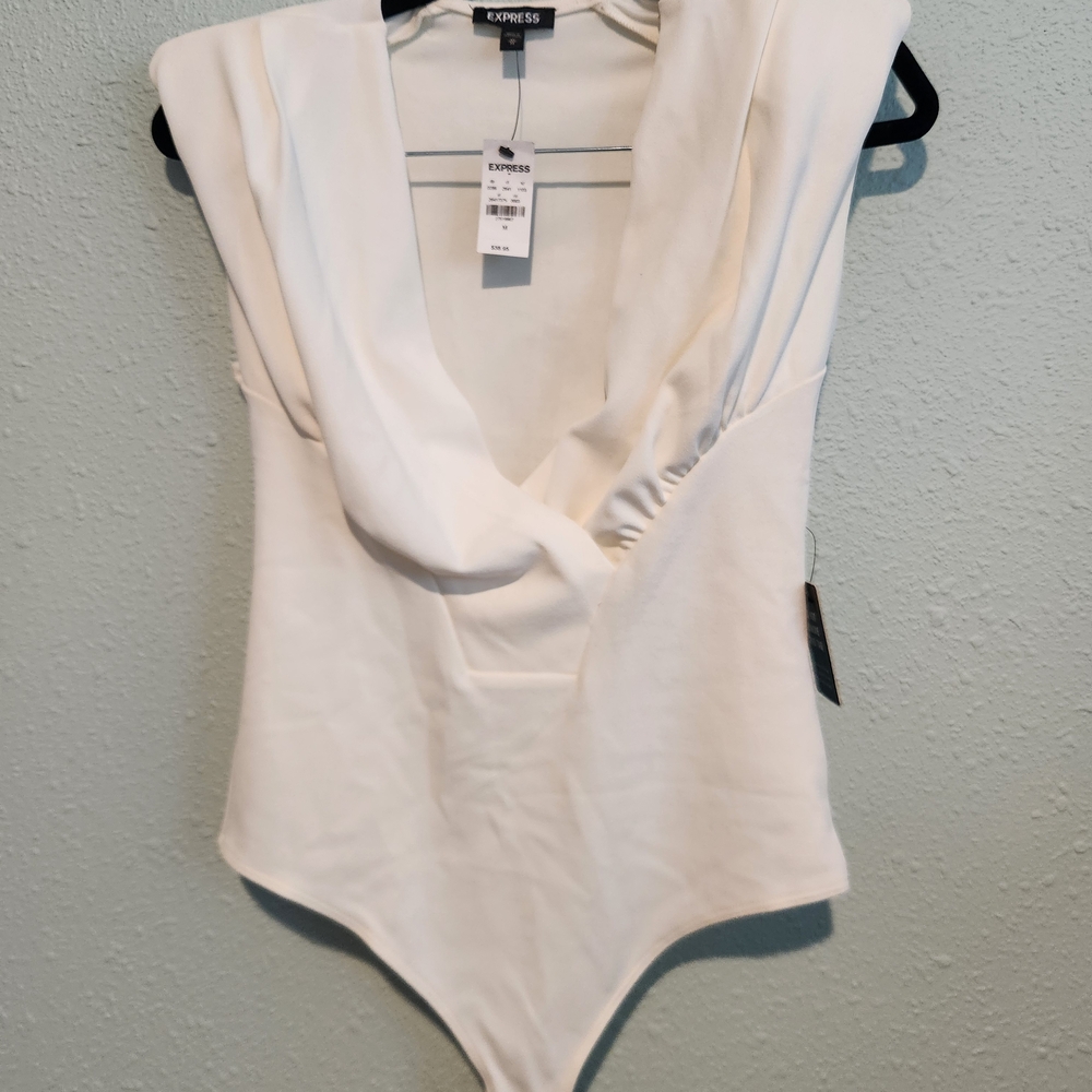 Express Women's Elegant White Bodysuit